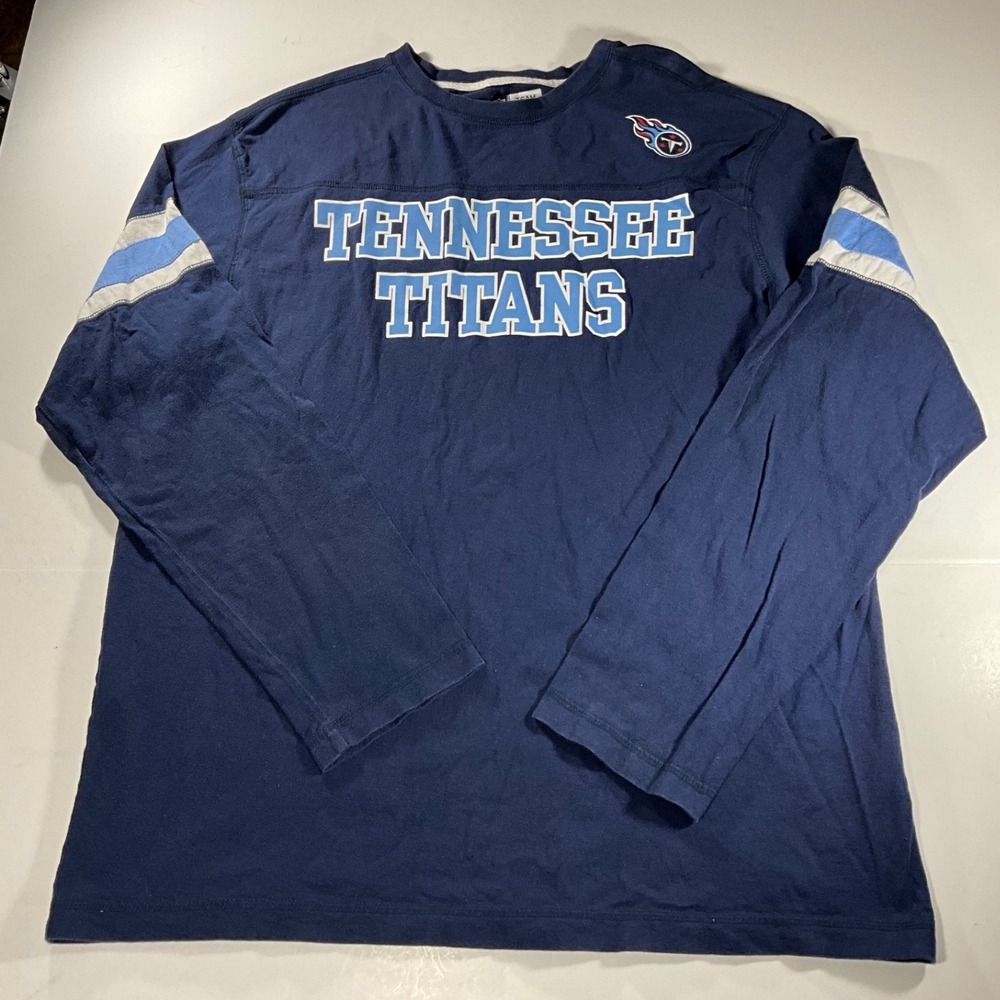 NFL Team Apparel Tennessee Titans Long Sleeve Shirt Navy Blue Mens Large